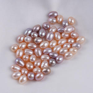 Perles de riz naturelles roses et violettes de 6-7 mm, perles d'eau douce, perles en vrac pour la fabrication de boucles d'oreilles et de colliers, perles nues en gros - Product Image 5