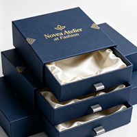 Boîte à bijoux de luxe dorée à fermeture magnétique, faite à la main, écologique, doublée de satin