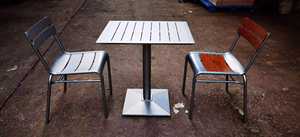 वाणिज्यिक 24 "x 30" इनडोर/आउटडोर ब्लैक सिल्वर एल्यूमीनियम फ्रेम पेटियो टेबल के साथ तालिका - Product Image 4