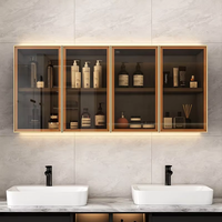 Armoire murale en panneaux de particules avec porte en verre, rangement suspendu pour cuisine, salle de bain, salle à manger