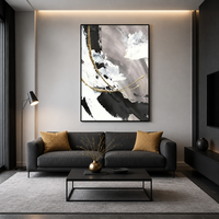 Peinture murale moderne grand format, abstraite, imprimée numériquement sur film cristal, encadrée en acrylique, pour hôtels et usines, vente en gros