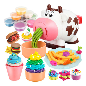 1 ensemble de jouets en pâte à modeler colorée en forme de vache, pâte à modeler DIY pour enfants - Product Image 1