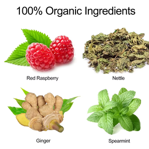 Thé OEM Équilibrant Hormonal pour le Soutien Menstruel, 100% Biologique, aux Feuilles de Framboisier Rouge, Ortie et Gingembre, Sachet de 10 oz - Product Image 2
