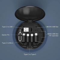 Kit de Adaptador de Viaje Multifuncional 6 en 1 con Cable Adaptador de Carga USB en Caja Circular