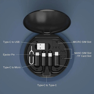 Kit Adattatore da Viaggio Multifunzione 6 <span class=keywords><strong>in</strong></span> 1 con Cavo di Ricarica <span class=keywords><strong>USB</strong></span> <span class=keywords><strong>in</strong></span> Scatola Circolare - Product Image 4