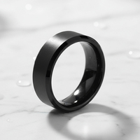 Alliance de mariage unisexe de haute qualité 8 mm, finition mate brossée, classique, noire, en carbure de tungstène, confortable