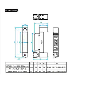YUNYI Siargo MF4600 Serie Massaflowmeter / Gasflowmeter / Digitale Argonlucht Medische Zuurstof Flowmeter Sensor - Product Image 6