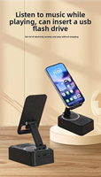Haut-parleur multifonction 3-en-1 à succès 360. Support de téléphone rotatif avec haut-parleur sans fil pour diffusion en direct / support mobile