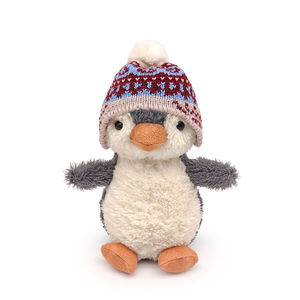 Peluche <span class=keywords><strong>pingouin</strong></span> personnalisée avec chapeau, poupée peluche pelucheuse et mignonne, pour cadeau de Noël des enfants, nouveau design - Product Image 2