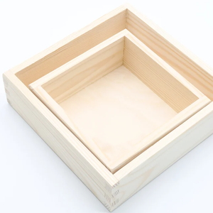 Dettagli artigianali incompiuti in <span class=keywords><strong>legno</strong></span> ombra scatola artigianale con cornice vuota segno fai da te che ispira il modello di testo personalizzato - Product Image 4