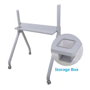 Chariot <span class=keywords><strong>TV</strong></span> à 4 niveaux réglables en <span class=keywords><strong>hauteur</strong></span>, <span class=keywords><strong>55</strong></span> à 100 <span class=keywords><strong>pouces</strong></span>, écran LED, support <span class=keywords><strong>TV</strong></span> mobile et portable avec étagère, boîte de rangement - Product Image 4