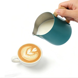 350ml With Latte Art Spout For Coffee Making Black Stainless Steel <b>Milk</b> Jug - Product Image 6