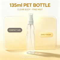 Flacon pulvérisateur fin en PET transparent de 135 ml, atomiseur en plastique rechargeable pour parfum, tonique, liquide cosmétique, emballage de voyage, OEM
