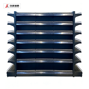 Estanterías Metálicas de Doble Cara JIUSHUN para Exhibición de Productos, Estantes para Supermercados con Barandas Pequeñas - Product Image 2