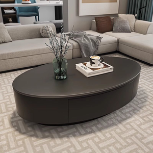 Moderno semplice Rock Slab girovita tavolino da caffè <span class=keywords><strong>di</strong></span> lusso Design ovale mobili per la casa per grandi salotti in metallo - Product Image 1
