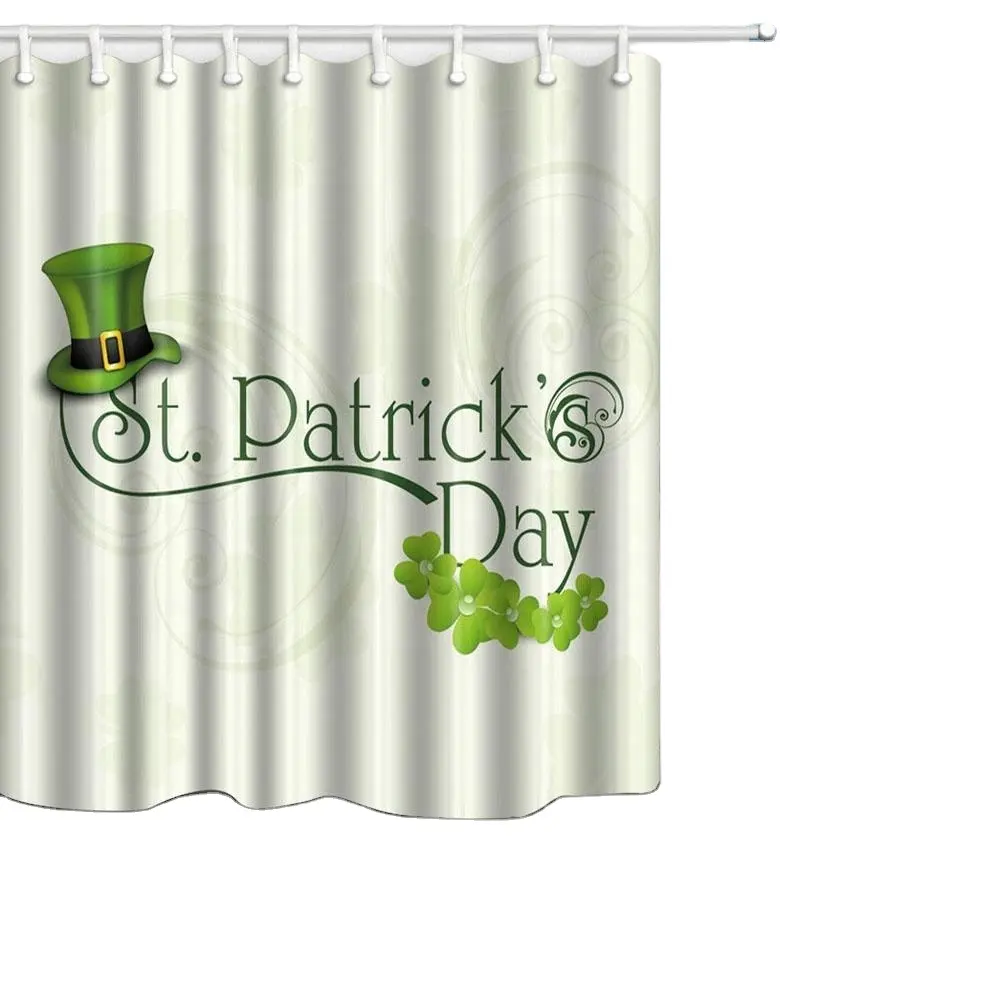 180*180cm Custom St.Patrick's Day Pattern Curtain Polyester Fabric Window Curtain Size (One Piece)