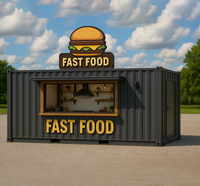 Conteneur de restauration rapide 2026 : Restaurant de hamburgers moderne et luxueux, maison préfabriquée, design intérieur, boutique-bar en conteneur de 20 pieds