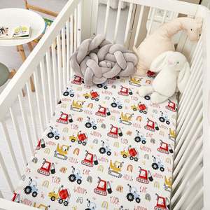 Solid Color Cotton Bed Cover and <b>Crib</b> <b>Sheet</b> Pack for Kids' Sleep Comfort Children's Bedding - Product Image 4