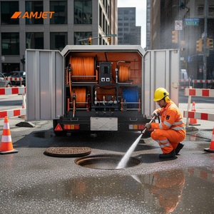 Nettoyeur haute pression à eau froide AMJET SS3070, 300 bars, neuf, monté sur remorque, 62 CV, pour le détartrage intensif des égouts - Product Image 5