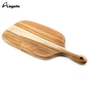 Hot Sale Kitchen Acacia Bamboo Wood Cutting Board Butcher Chopping Cutting Block With Handle