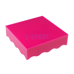 Đầy Màu sắc lucite vuông catchall khay Tabletop hiển thị phục vụ khay acrylic màu hồng vỏ sò khay với logo - Product Image 2