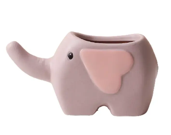 Vaso per piante a forma di fiore creativo vasi in ceramica per fiori cartone animato elefante dinosauro vaso succulento carino decorazioni per la casa maceta casa Cr