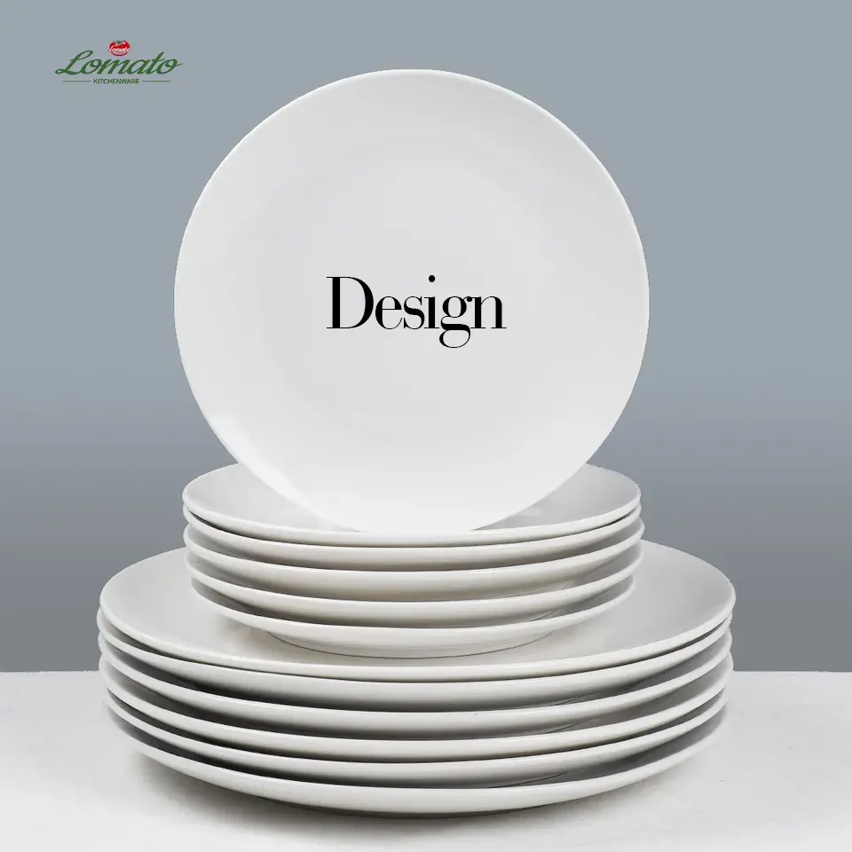 7 pollici stock grade bulk packing piccolo ristorante vintage piatti in porcellana piatti nuovo design piatti bianchi in ceramica all'ingrosso