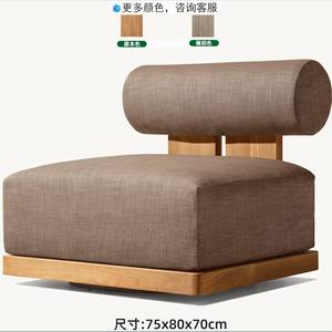 Sofá de Madera Maciza para Exteriores, Tres Plazas, Diseño Nórdico, para Jardín, Terraza, Patio, Hotel - Product Image 6