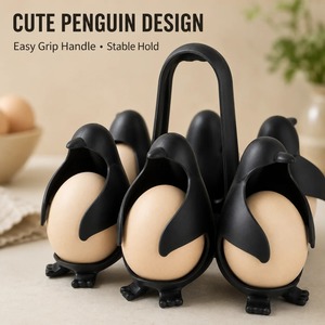 Juego de Soportes para Huevos de Pingüino, 6 Piezas, Apilables, Organizador de Huevos para Refrigerador, Cocedor de Huevos Cocidos - Product Image 3