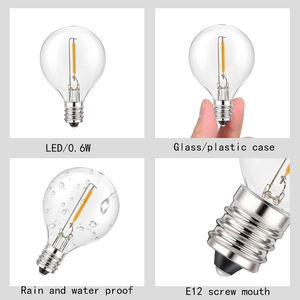 Hot bán 3 Wát năng lượng mặt trời G40 chuỗi ánh sáng 25ft ngoài trời không thấm nước <span class=keywords><strong>LED</strong></span> trang trí đèn sân vườn với 25 + 2 bóng đèn cho giáng sinh trang trí nội thất - Product Image 4