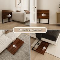 Petit bureau pliable en bois de 40 pouces, table compacte minimaliste et peu encombrante, portable pour les petits espaces ou les espaces de travail pliables