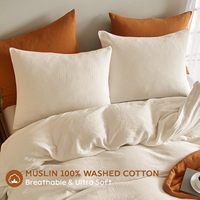 Taie d'oreiller en coton mousseline blanc ivoire, ensemble de taies d'oreiller personnalisées en coton, ensemble de housses de coussin en coton, vente en gros
