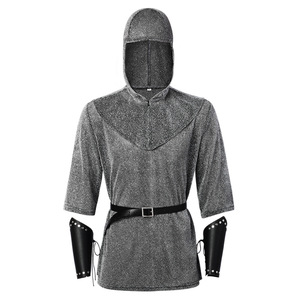 Nouvelle chemise à fausse chaîne pour <span class=keywords><strong>homme</strong></span>, style Templier, pour Halloween et Cosplay, en polyester - Product Image 5
