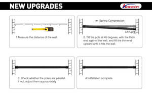 ARODDY Expédition en 24h Livraison Rapide <span class=keywords><strong>Tringle</strong></span> à Rideaux en Acier Carbone Équilibré 43,3-78,7 Pouces à <span class=keywords><strong>Pression</strong></span> Uniforme - Product Image 3