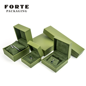 FORTE Custom Logo leatherette paper jewelry box Jewellery Packaging Necklace bracelet engagement ring box
