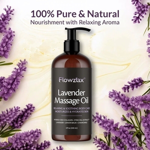 <span class=keywords><strong>Aceite</strong></span> de Masaje Corporal Orgánico de Lavanda, Calmante e Hidratante para el Cuidado Corporal Relajante en Spa, 240 ml - Product Image 1