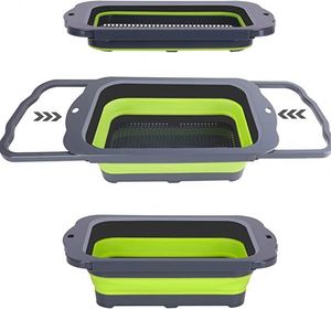 Passoire pliable et rétractable en silicone pour évier et panier d'égouttage - Product Image 4