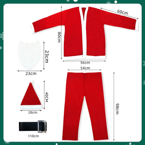 Nouveau Vêtement <span class=keywords><strong>de</strong></span> Père Noël Adulte en Velours Complet avec Chapeau et Barbe | Stock Prêt, Vente en Gros à Partir <span class=keywords><strong>de</strong></span> 50 Lots - Product Image 6