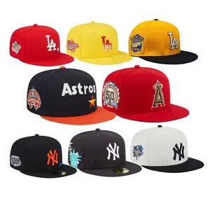 Hombres American 30 equipos logotipo bordado personalizado vintage sombreros para hombres gorra de béisbol 6 panel parche ajustado Snapback deportes