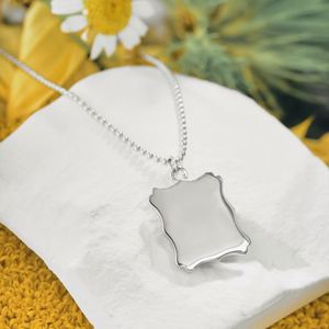 Collier pendentif carré alphabet pour enfant, bébé, en argent sterling 925, hypoallergénique, sans nickel, Dylam - Product Image 5