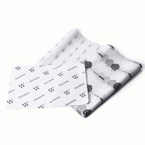 Black Luxury Branded Single Waterproof 17gsm Gold Foil Printed Personalized <b>Biodegradable</b> Wrapping <b>Paper</b> for Clothes Shoes Socks - Product Image 4