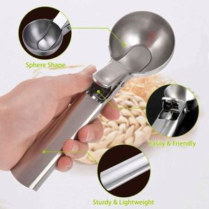 <b>Heavy</b> <b>Duty</b> Food Grade Metal Ice Cream Scooper Stainless Steel Ice Cream Scoop Spoon With Trigger - Product Image 2