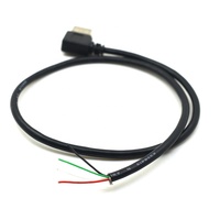 Câble USB 2.0 mâle blindé en cuivre pur, couleur blanc-noir, 4 fils, extrémité ouverte, pour téléphone portable et ordinateur, longueur personnalisable