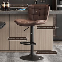 Tabouret de bar réglable en métal avec dossier, chaise haute moderne pour îlot de cuisine, comptoir, caisse ou bar