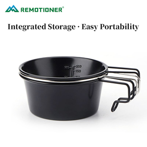 Ciotola da Campeggio Portatile con Logo Personalizzato (MOQ: 50 PEZZI) - Tazza Sierra in Acciaio Inox 304 con Manico per Appendere, Ideale per Escursionismo e Cucina all'Aperto - Product Image 3