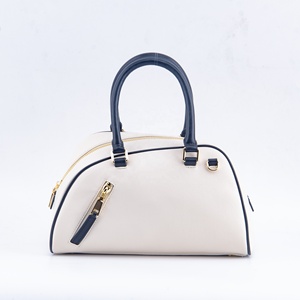 Elegante borsa bianca a forma di conchiglia-borsa nera con manico in pelle con cerniera dorata, borsa da <span class=keywords><strong>donna</strong></span> minimalista, OEM personalizzabile - Product Image 3