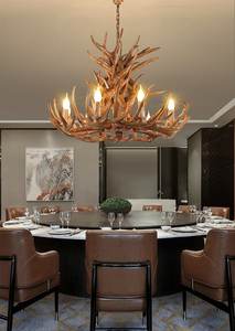 Lampu Gantung Chandelier Antler Retro Amerika Nordik Gaya Bar Lampu Gantung Tanduk Rusa Kamar Tidur Lampu LED - Product Image 6