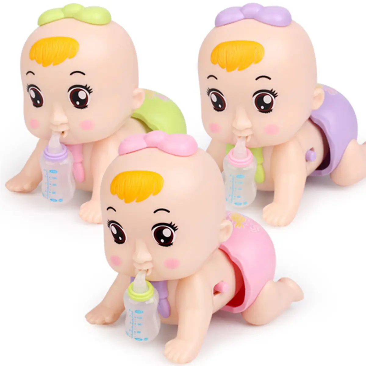 LEMON Crawling Baby Doll Toys Batterie mit Musik und Licht Spielzeug mit Feeder Infant Hot Selling betrieben