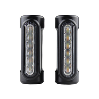 Quguang LED Lampu Ganda 2 Lensa Pelindung Mesin Sepeda Motor dengan Lampu Sein dan Indikator Kedip untuk Touring Sportster Dyna 32mm Garansi 1 Tahun