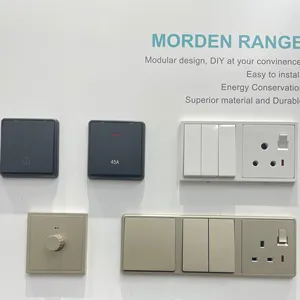 BS UK Wandschalter Steckdose Kunststoff-Panel mit großem Knopf GCC CE SQM zertifiziert Werkspreis Modulares Design Elektrozubehör